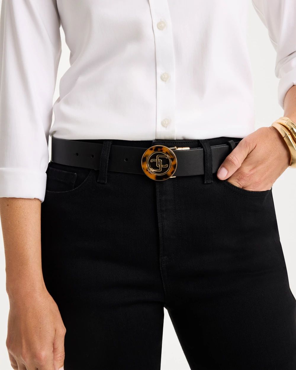 Reversible Tortoise Buckle Trouser Belt click to view larger image.