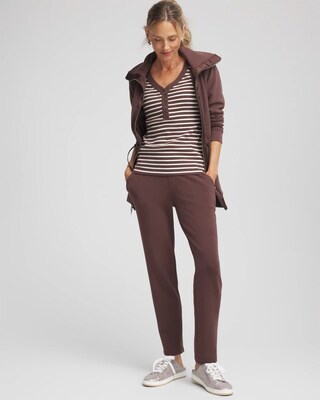 Zenergy Stripe Ribbed Henley Tee click to view larger image.