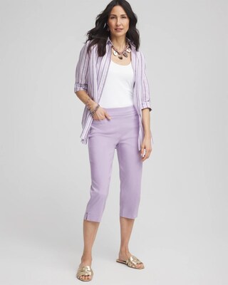Brigitte™ Rivet Pull-On Capri Pants click to view larger image.