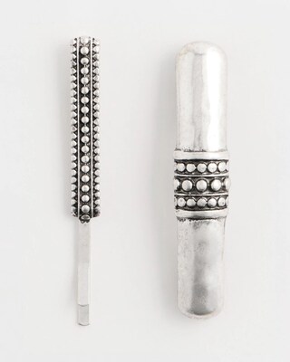 Silvertone Mixed Metal Hair Pin Set