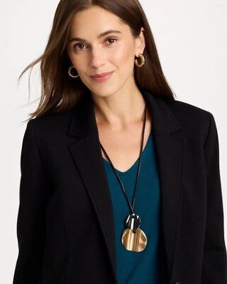 Adjustable Pendant On Faux Leather click to view larger image.