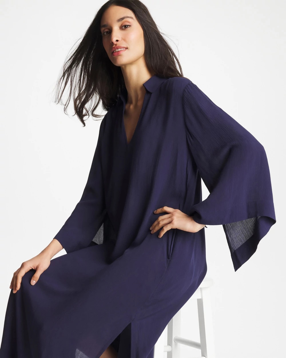 Woven Collar Swim Cover-Up