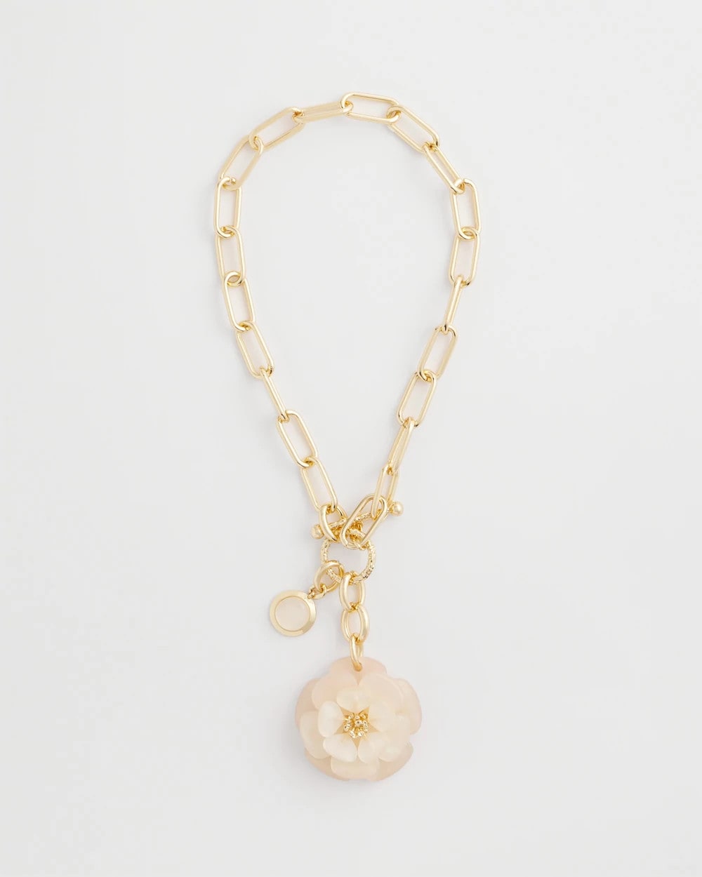 Neutral Flower Pendant Necklace