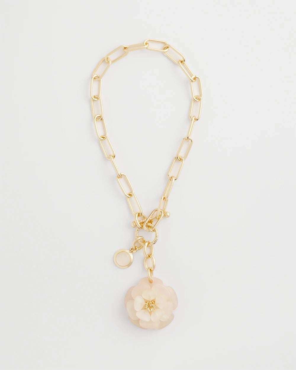 Neutral Flower Pendant Necklace