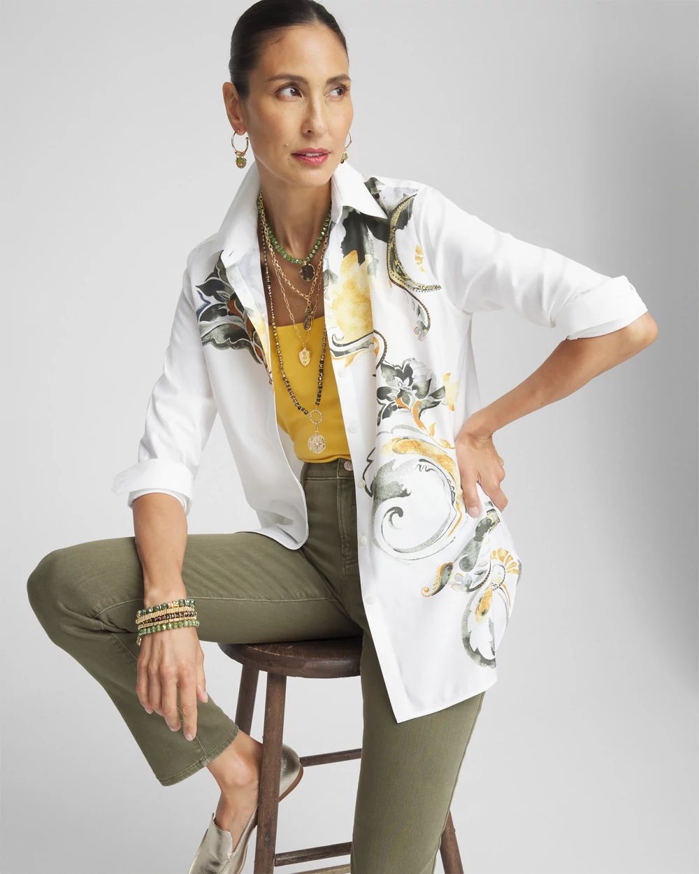 No Iron™ Placed Floral Shirt