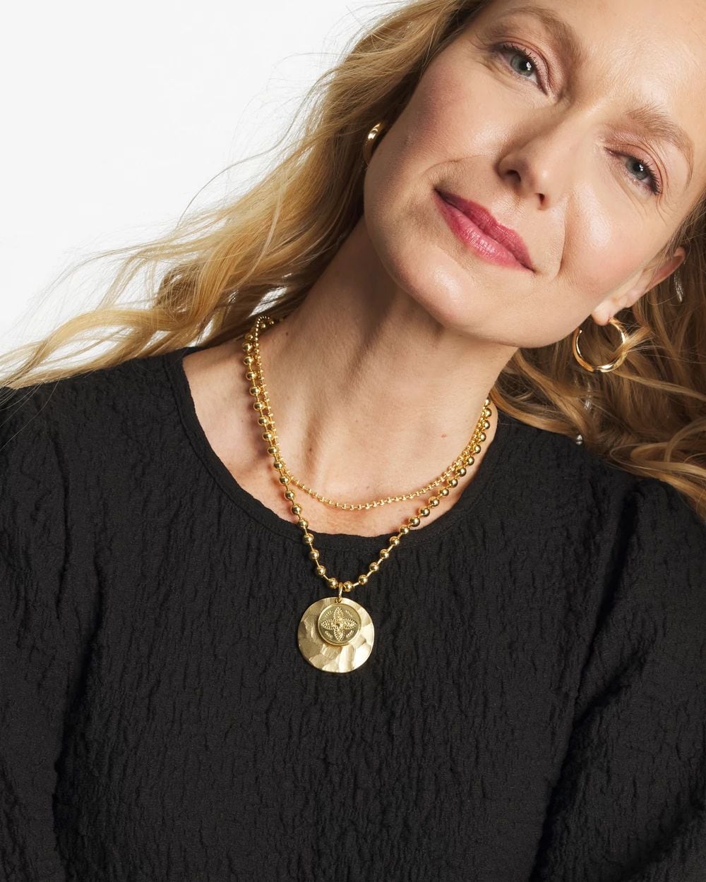 Short Gold Ball Chain Pendant