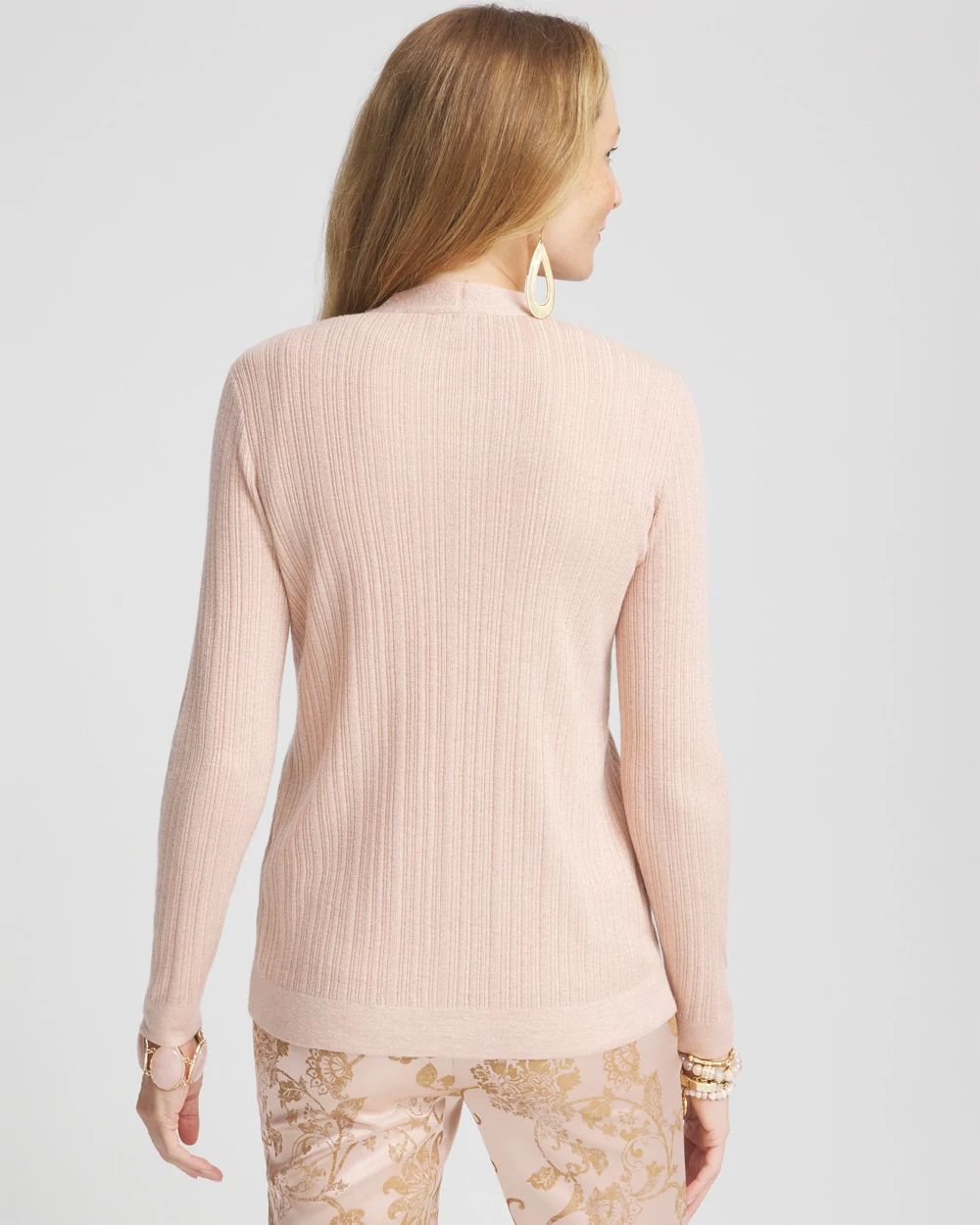 Lurex Ribbed Cardigan