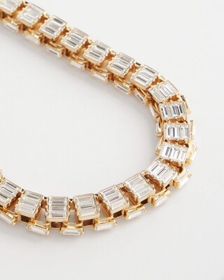 Gold Tone Baguette Collar Necklace
