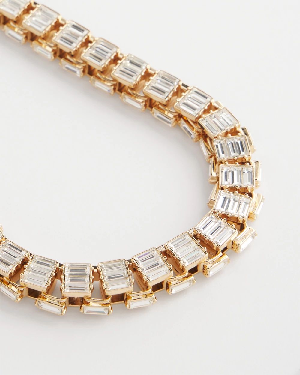Gold Tone Baguette Collar Necklace