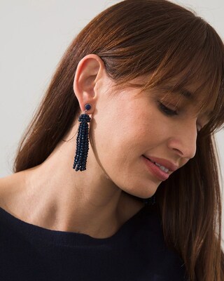 Teal Hoop & Chandelier Earring Set