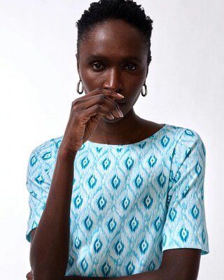 Ikat Pima Elbow Sleeve Tee