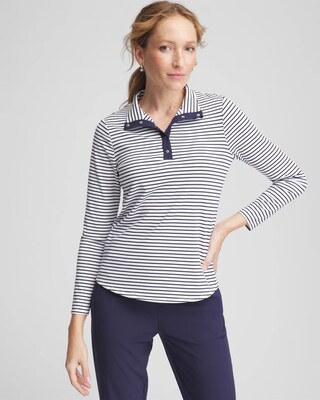 Zenergy® UPF Snap-front Mockneck Pullover