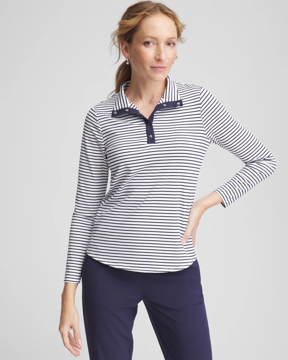 Zenergy® UPF Snap-front Mockneck Pullover