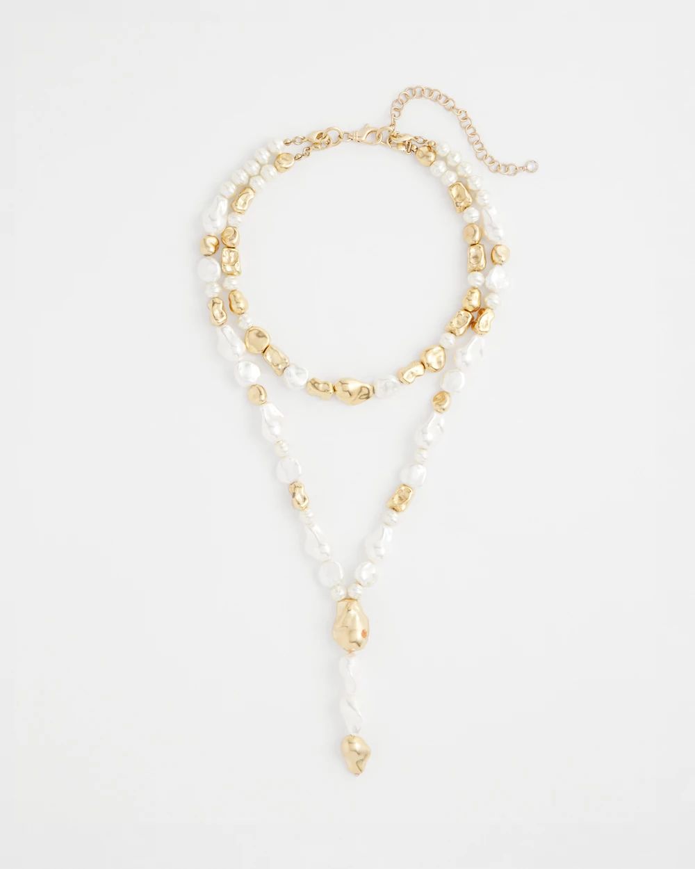 Double Strand Convertible Faux Pearl Necklace