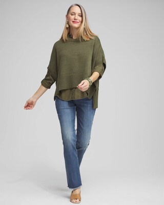 Short Sleeve Knit Poncho
