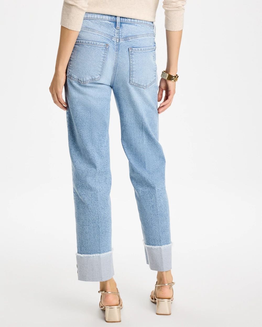 Vintage Chic Fray Straight Crops click to view larger image.