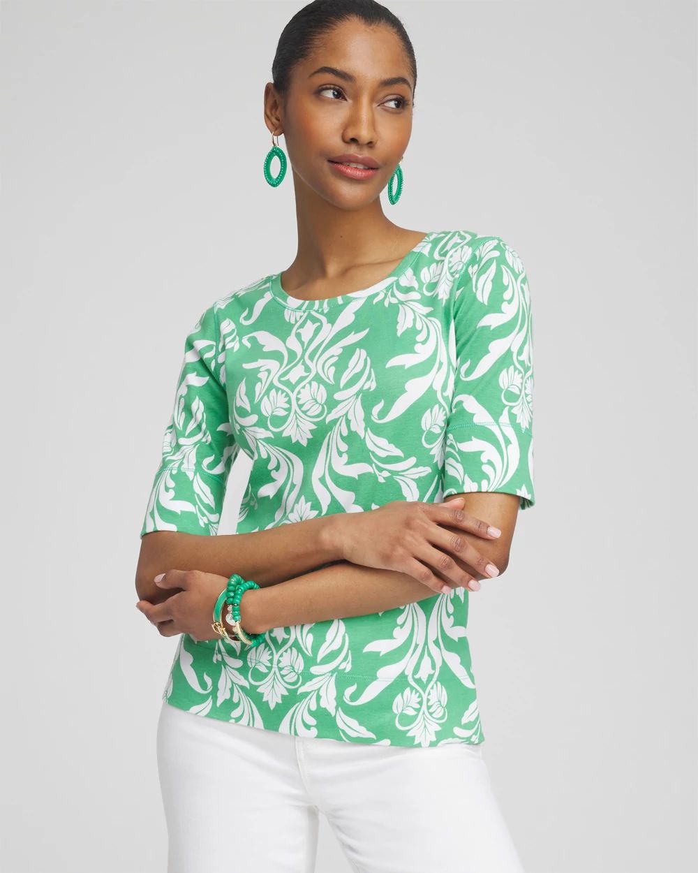 Swirl Jewel Neck Tee