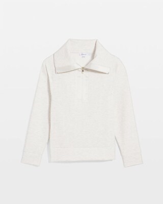 Zenergy® Heathered Scuba Satin Trim Sweatshirt
