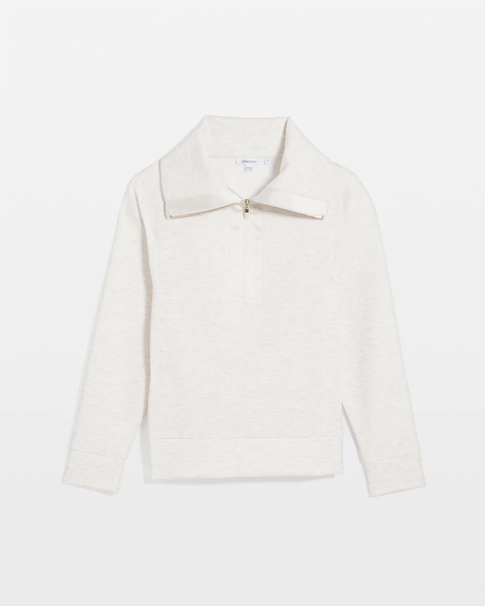Zenergy® Heathered Scuba Satin Trim Sweatshirt
