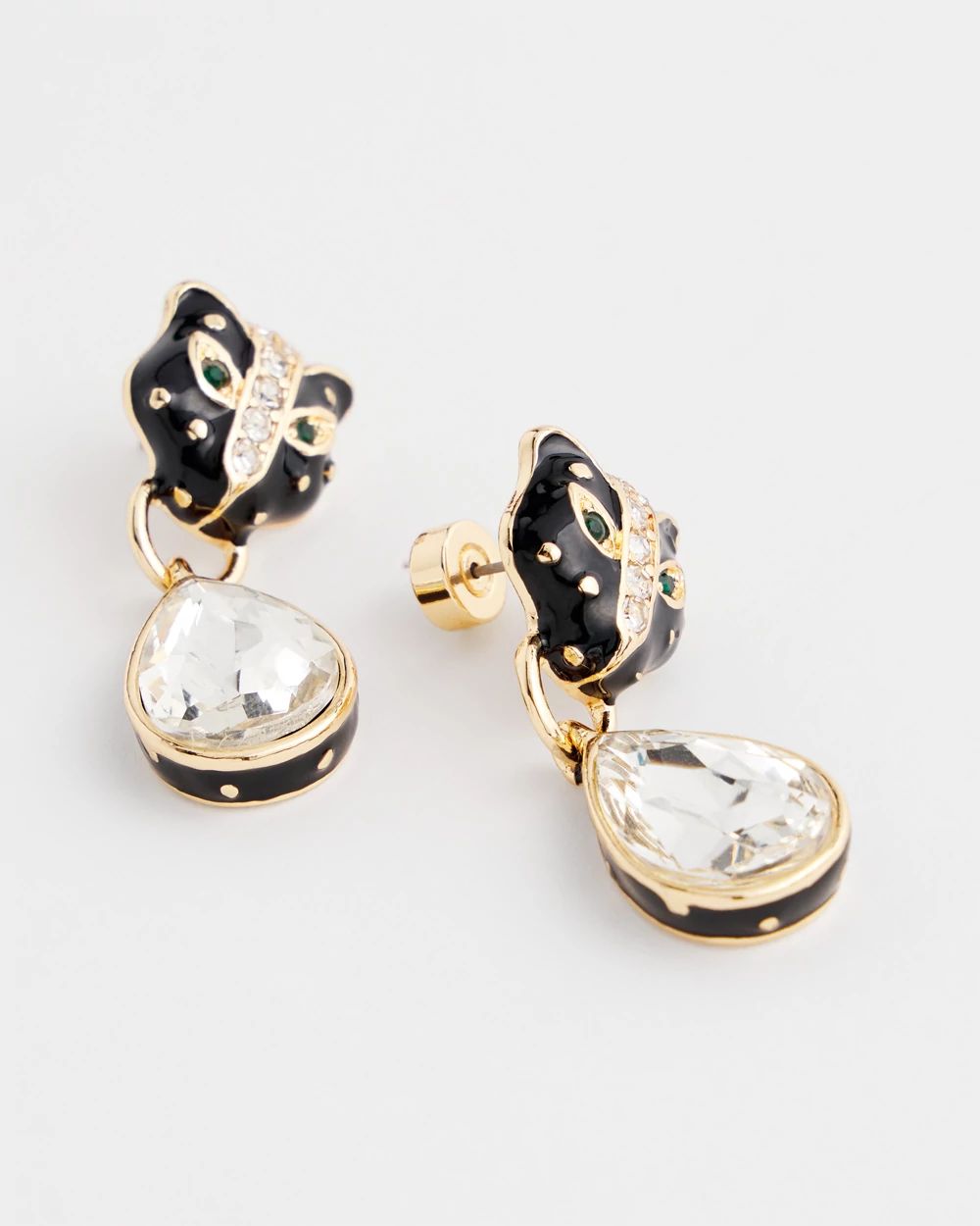 No Droop™ Jaguar Embellished Drop Earrings