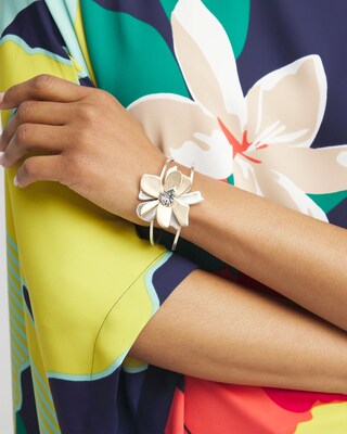 Floral Hinge Cuff Bracelet