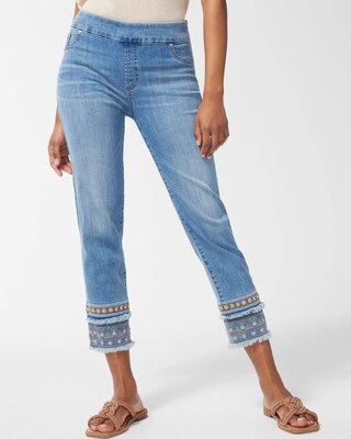 Embellished Pull-On Crops