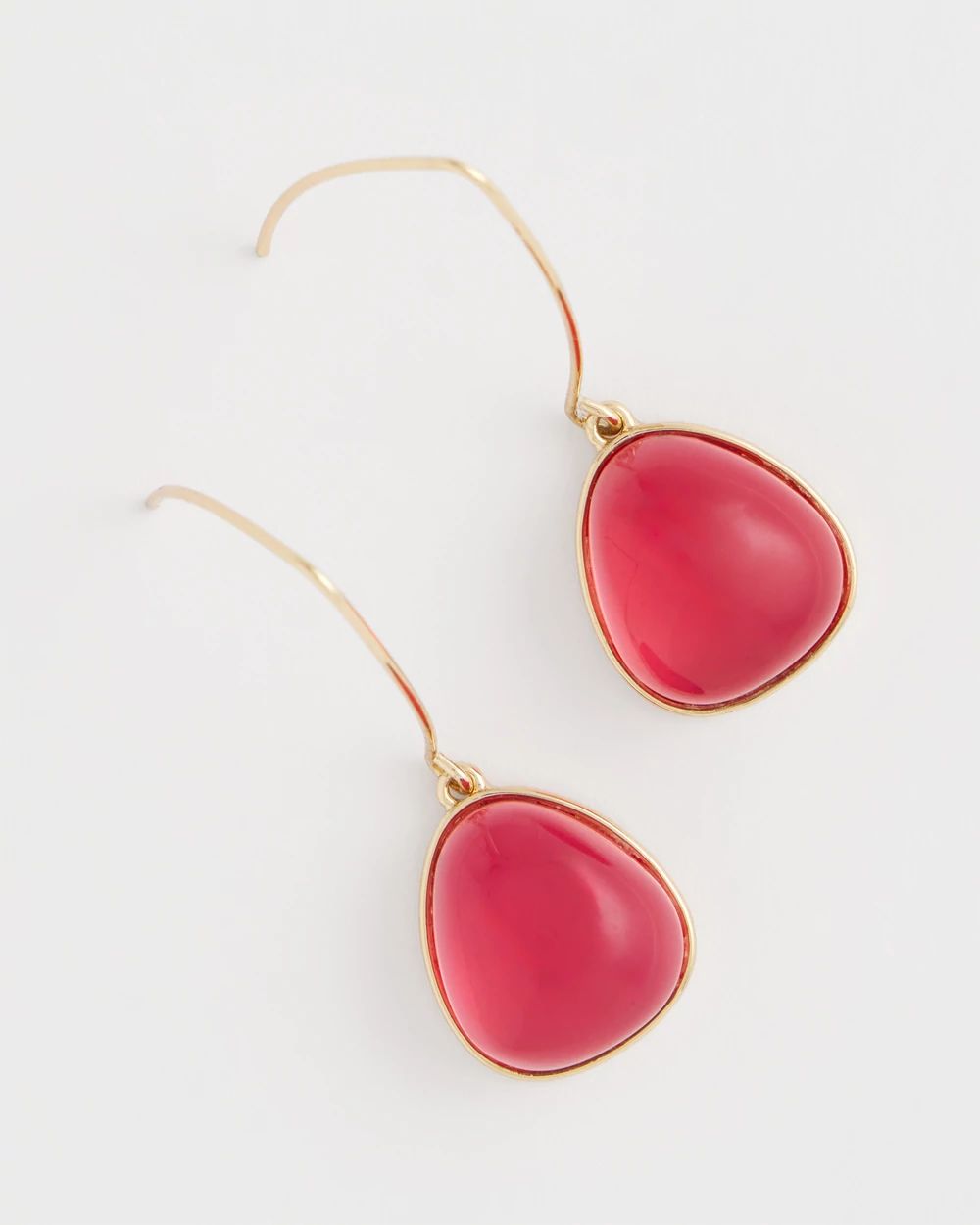 Pink Teardrop Threader Earrings click to view larger image.