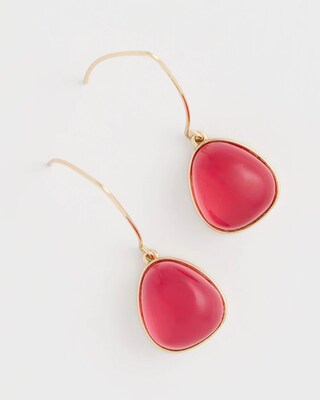 Pink Teardrop Threader Earrings click to view larger image.