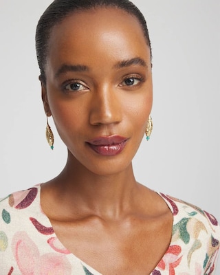 Gold Lantern Drop Earrings click to view larger image.