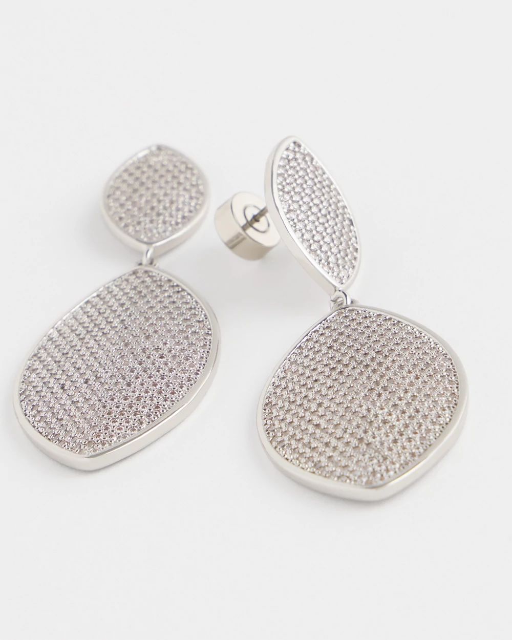 No Droop™ Pavé Navette Drop Earrings click to view larger image.