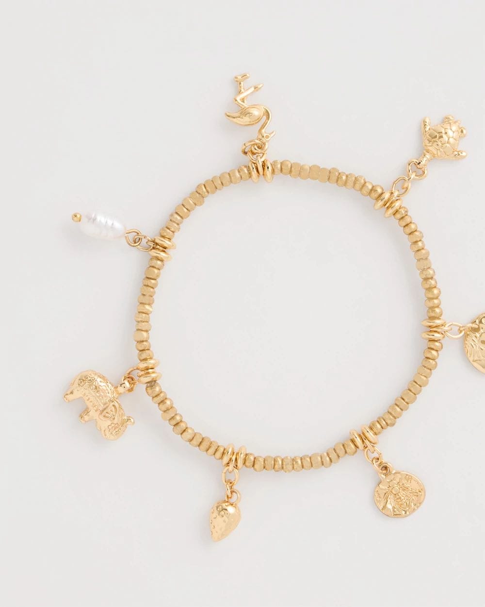 Goldtone Stretch Charm Bracelet click to view larger image.
