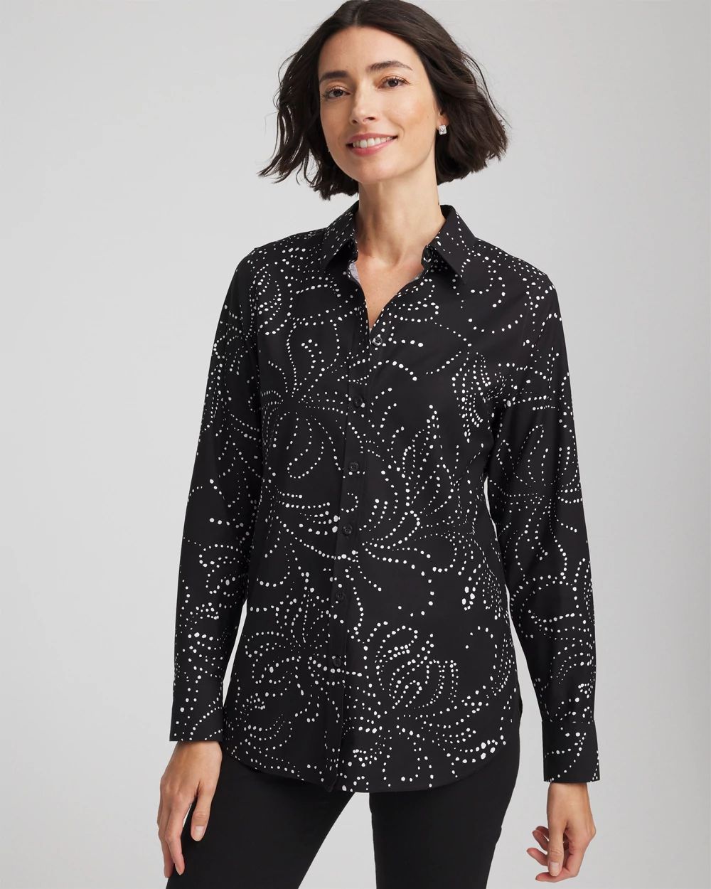 No Iron™ Findot Print Sateen Shirt