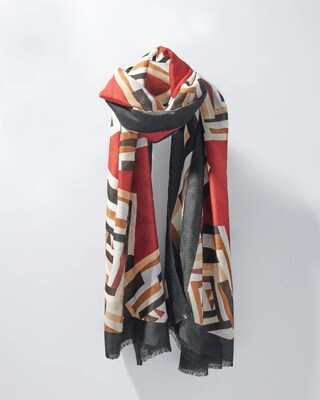 Abstract Print Oblong Scarf