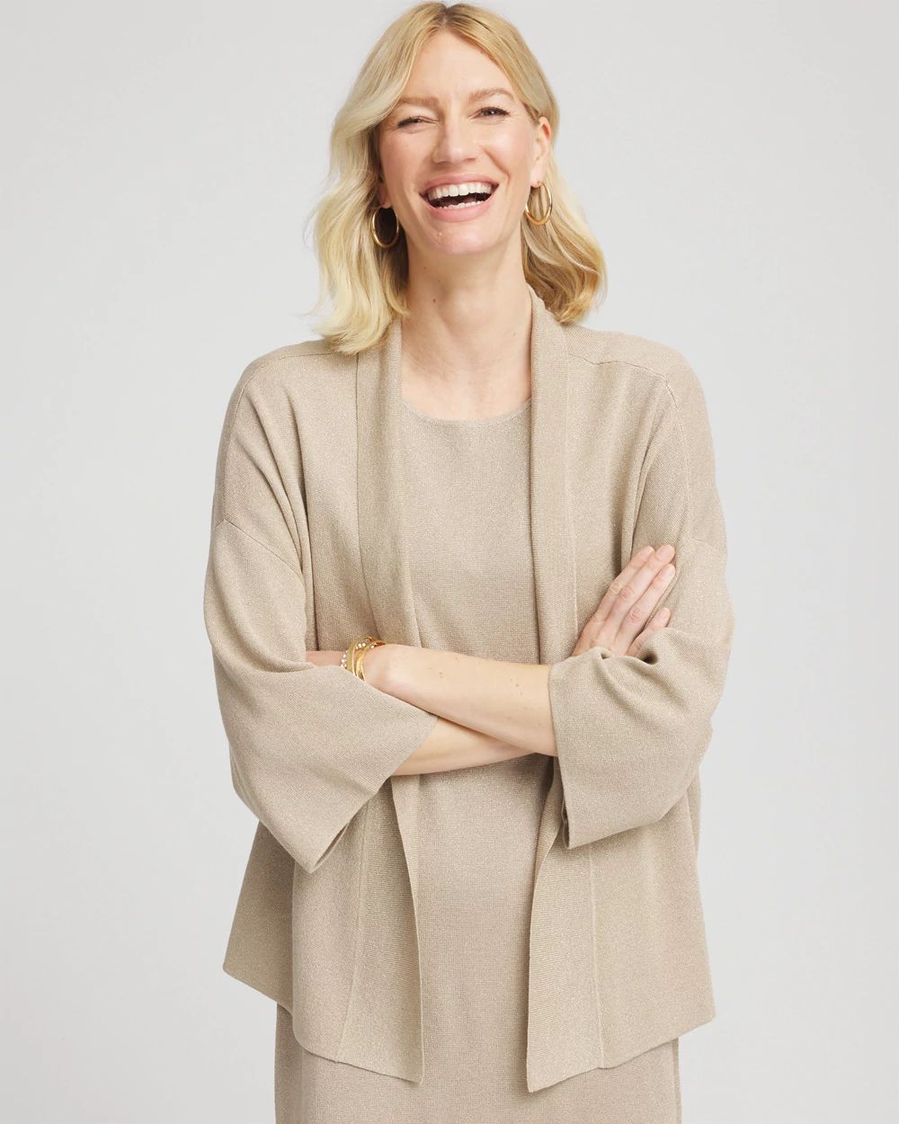 Travelers™ Collection Metallic Knit Cardigan