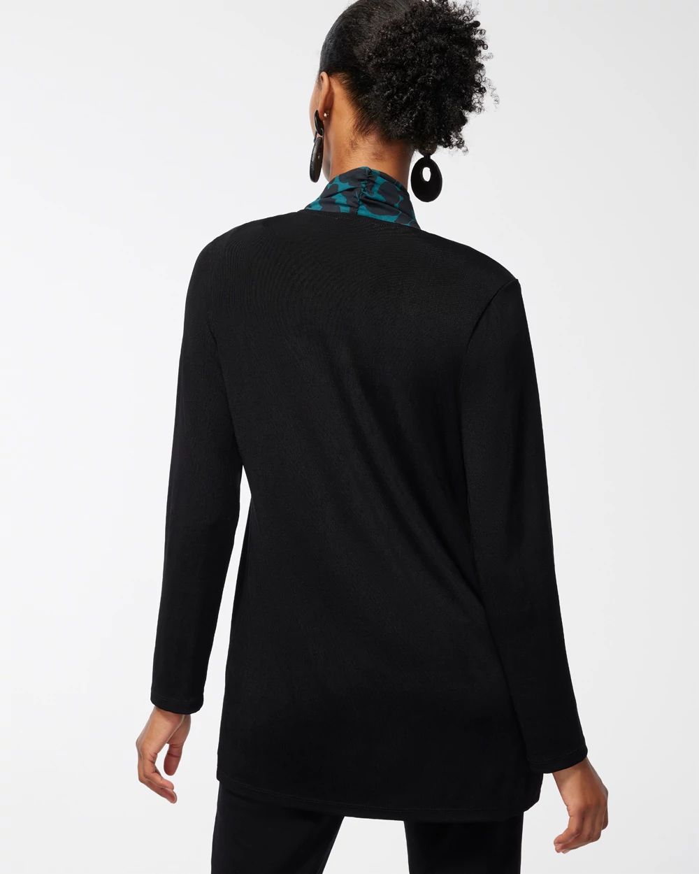 Travelers Foliage Chiffon Trim Cardigan