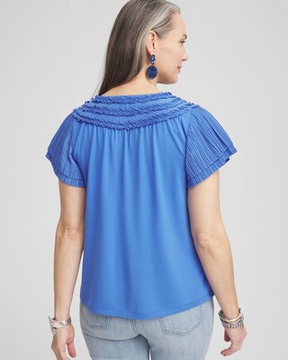 Touch of Cool™ Layered Pleated Flutter Tee click to view larger image.