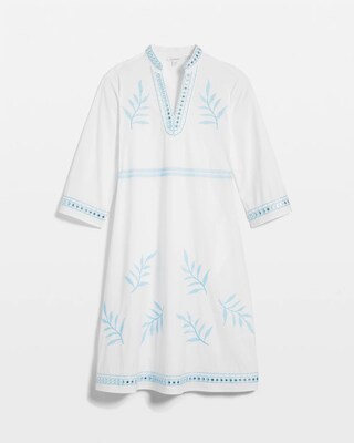 Embroidered Stand Collar Kaftan Dress click to view larger image.
