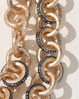 Black & Goldtone Multistrand Necklace