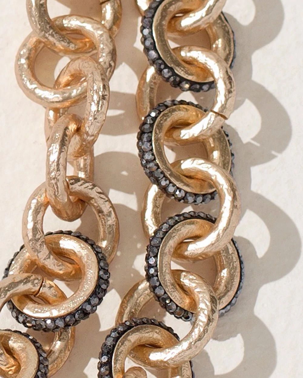Black & Goldtone Multistrand Necklace