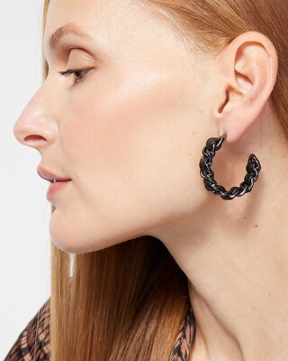 Faux Leather Front to Back Hoops