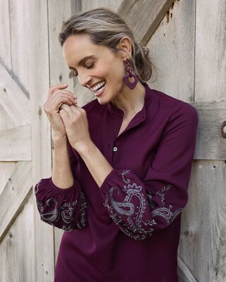 Embellished Sleeve Pullover Top