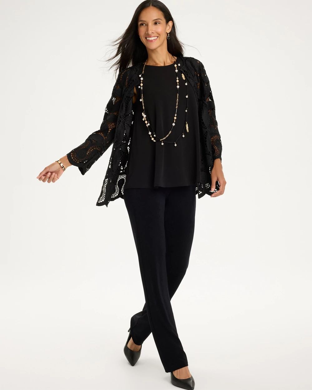 Travelers™ Collection Macramé Lace Jacket click to view larger image.