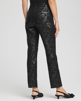Juliet Black Foiled  Slim Ankle Pants click to view larger image.