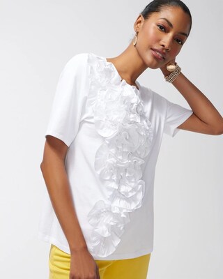 3D Floral Applique Ruffle Tee