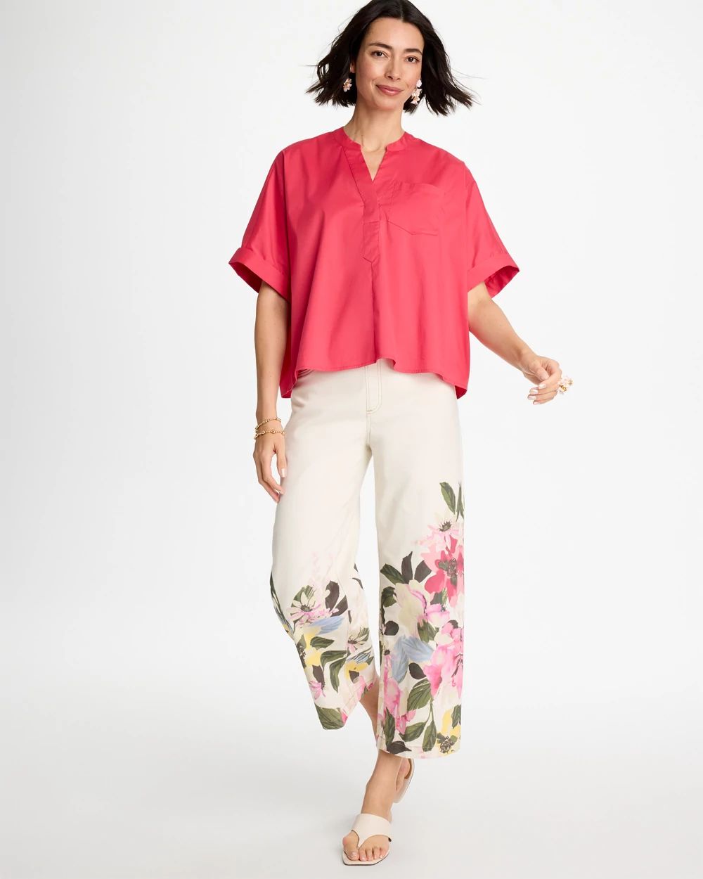 Poplin Popover Dolman Top