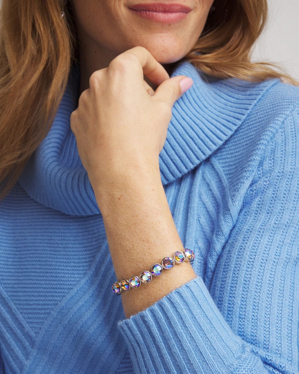 Iridescent Jeweled Stretch Bracelet