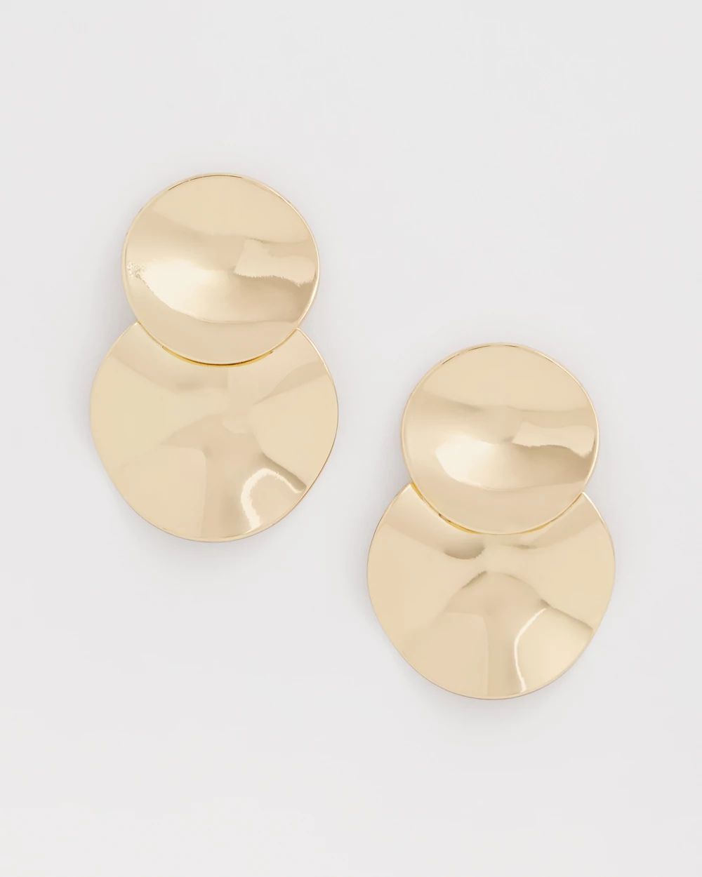 No Droop ™ Gold Tone Disc Drop Earrings