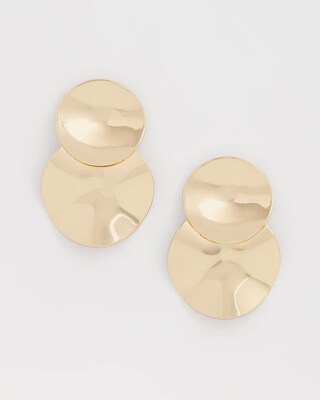 No Droop ™ Gold Tone Disc Drop Earrings