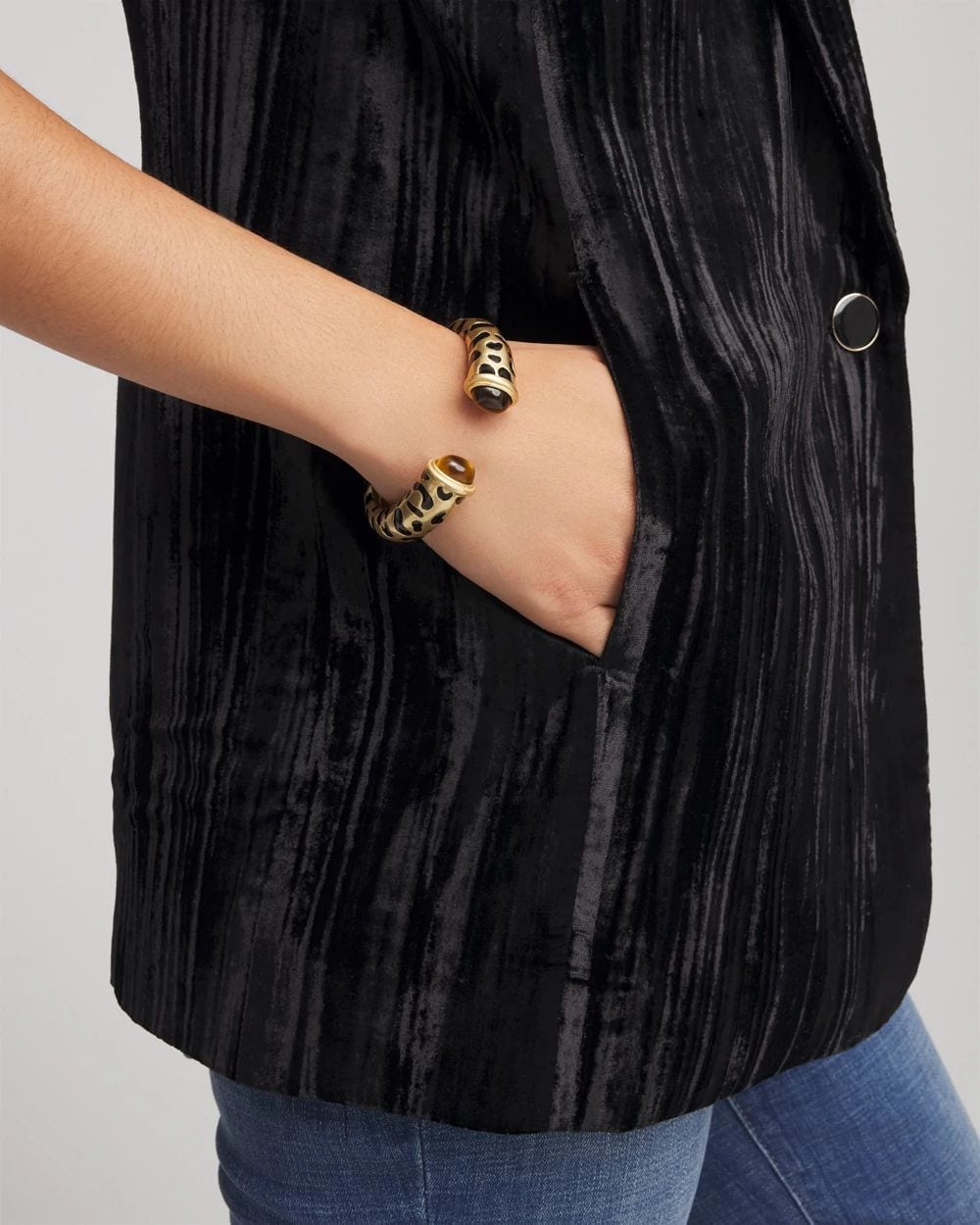 Chico's Originals Animal Print Hinge Cuff Bracelet