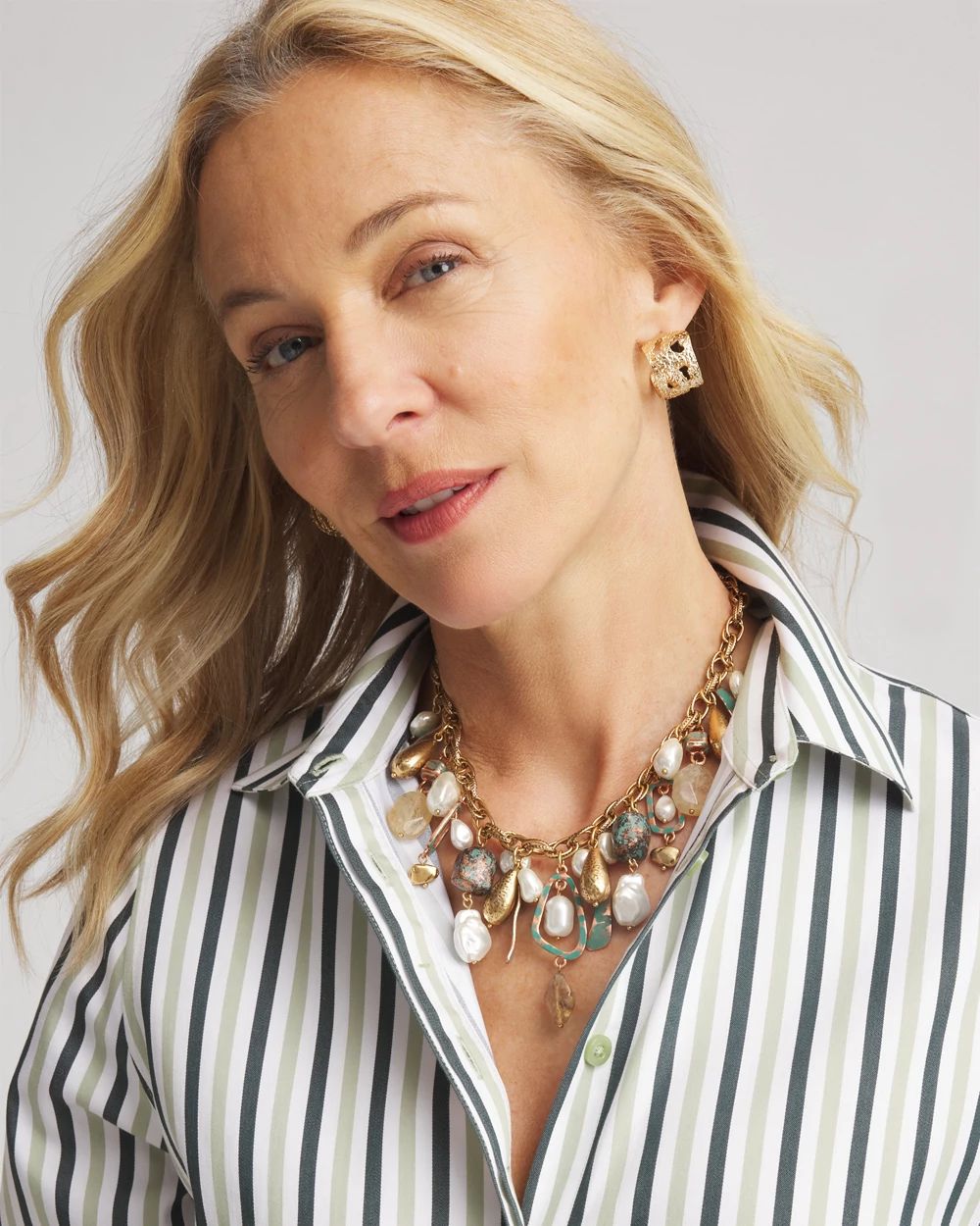 Copper Charm Bib Necklace